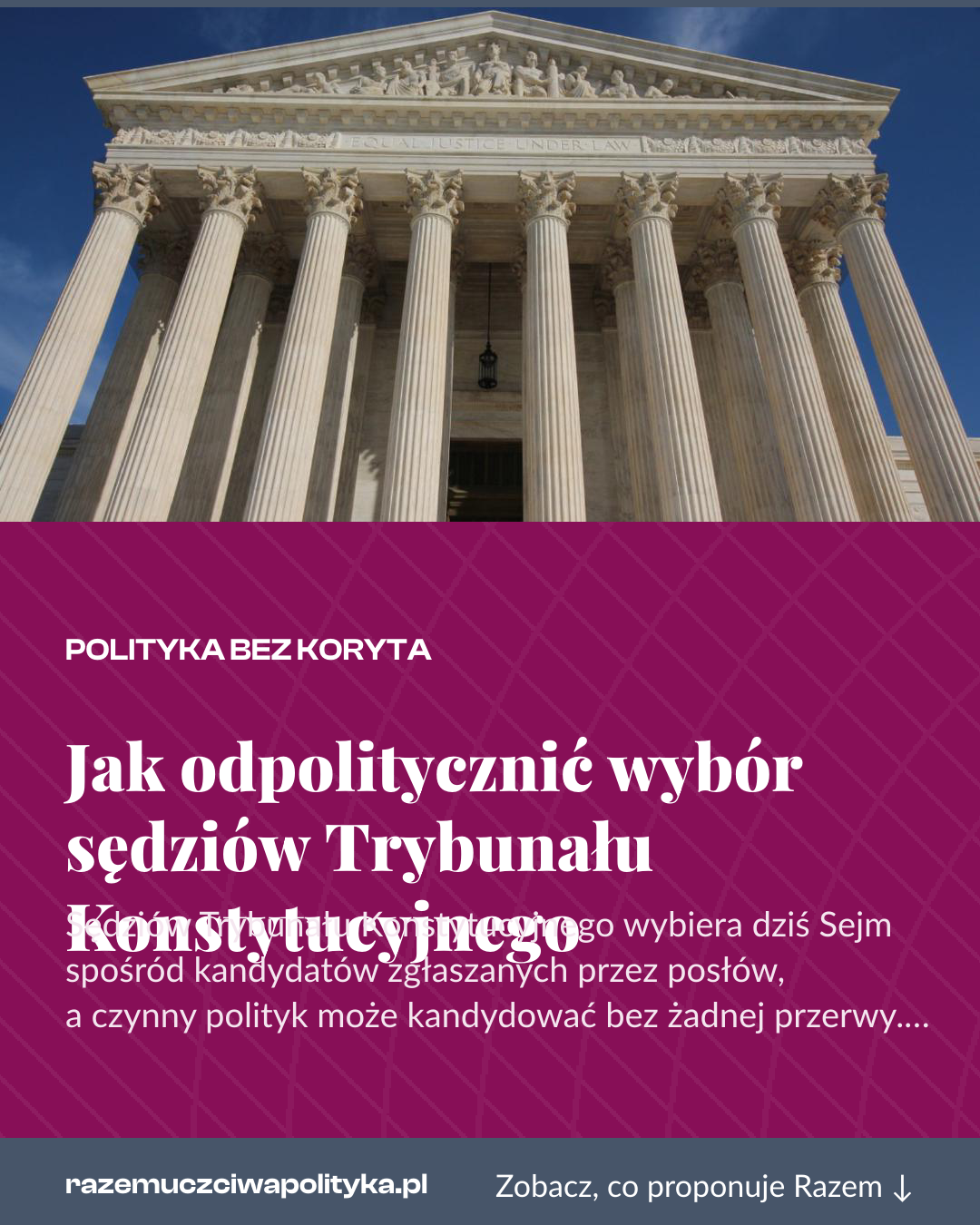 Grafika pionowa do udostępnienia: Jak odpolitycznić wybór sędziów Trybunału Konstytucyjnego